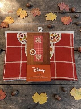 DISNEY MICKEY MOUSE THANKSGIVING FALL TABLE RUNNER 13” X 36” NWT